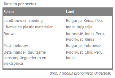 Kansen per sector - Top 7 opkomende markten